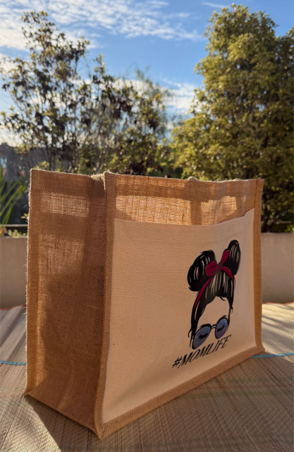 Sac en toile de jute Momlife cerise_3.webp