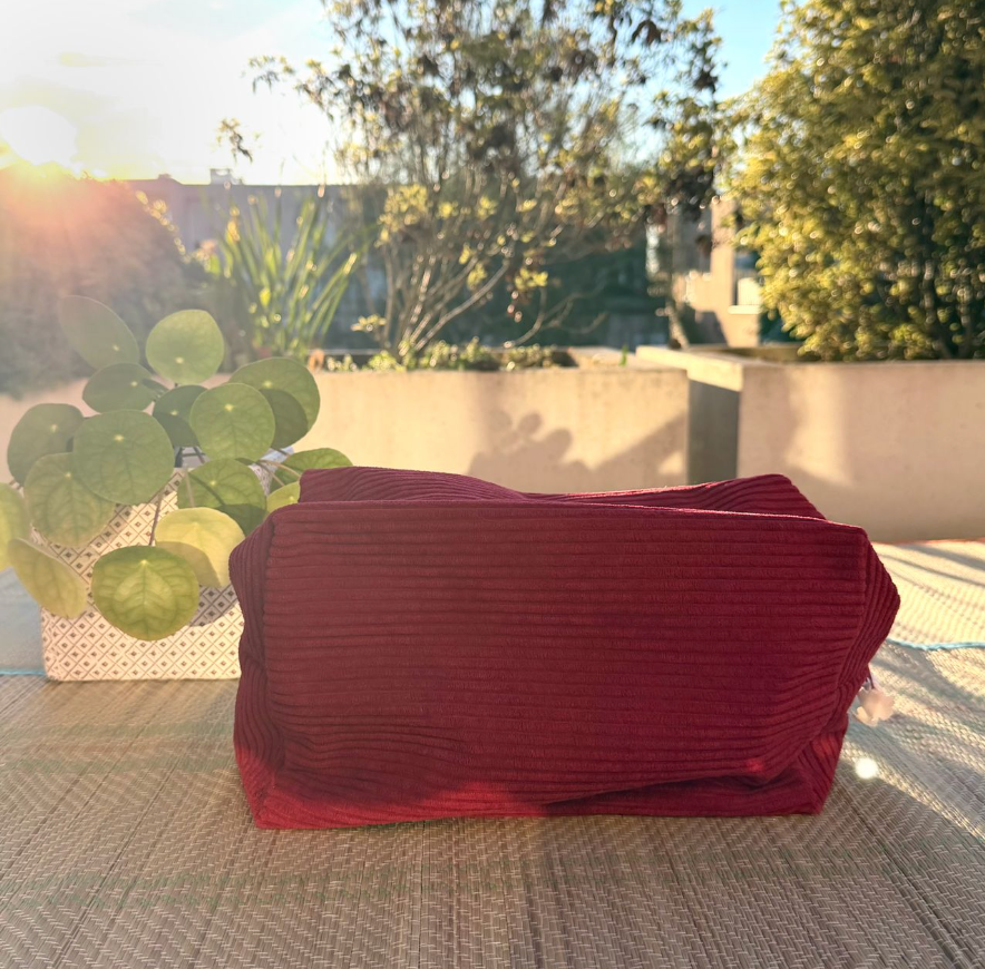 [02-0021] Trousse Velours Bordeaux L