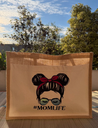Sac en toile de jute "Momlife cerise"